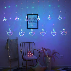 🪔DIYA CURTAIN LED LIGHTS 🪔 (12 Hanging Diya's ) 💥Festival Offers 💥50% off⚡