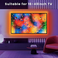 RGB LED Strip Light TV Backlight with App & Remote | 5V USB Powered Music Sync Light for 16-40" TV,PC,Laptop & Monitor | Multicolor Bias Lighting Kit for Gaming, Movies & Home Decor- 2 Meter