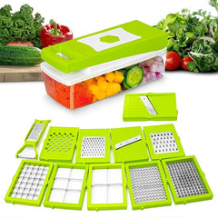 🥕🍅 12-in-1 Vegetable Chopper & Slicer with Container