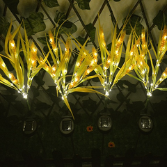 Artificial Wheat Solar Pathway Lights, Waterproof Outdoor Solar Landscape Stake Light for Outside Yard Fall