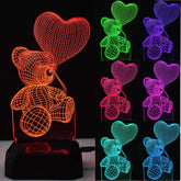 Cute Teddy Shaped Night Illusion Lamp