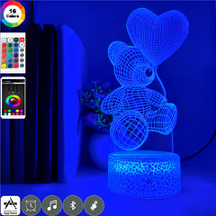 Cute Teddy Shaped Night Illusion Lamp