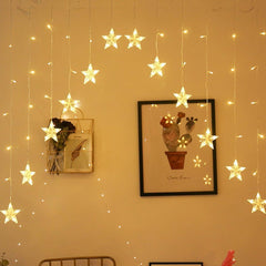 16 Star LED Lights Curtain String V Shape