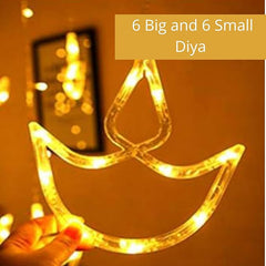 🪔DIYA CURTAIN LED LIGHTS 🪔 (12 Hanging Diya's ) 💥Festival Offers 💥50% off⚡