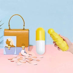Buy 1 Get 1 Free Small Mini Umbrella With Cute Capsule Case | Folding Compact Pocket Umbrella
