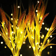 Artificial Wheat Solar Pathway Lights, Waterproof Outdoor Solar Landscape Stake Light for Outside Yard Fall