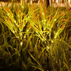 Artificial Wheat Solar Pathway Lights, Waterproof Outdoor Solar Landscape Stake Light for Outside Yard Fall