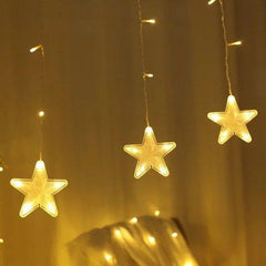 16 Star LED Lights Curtain String V Shape